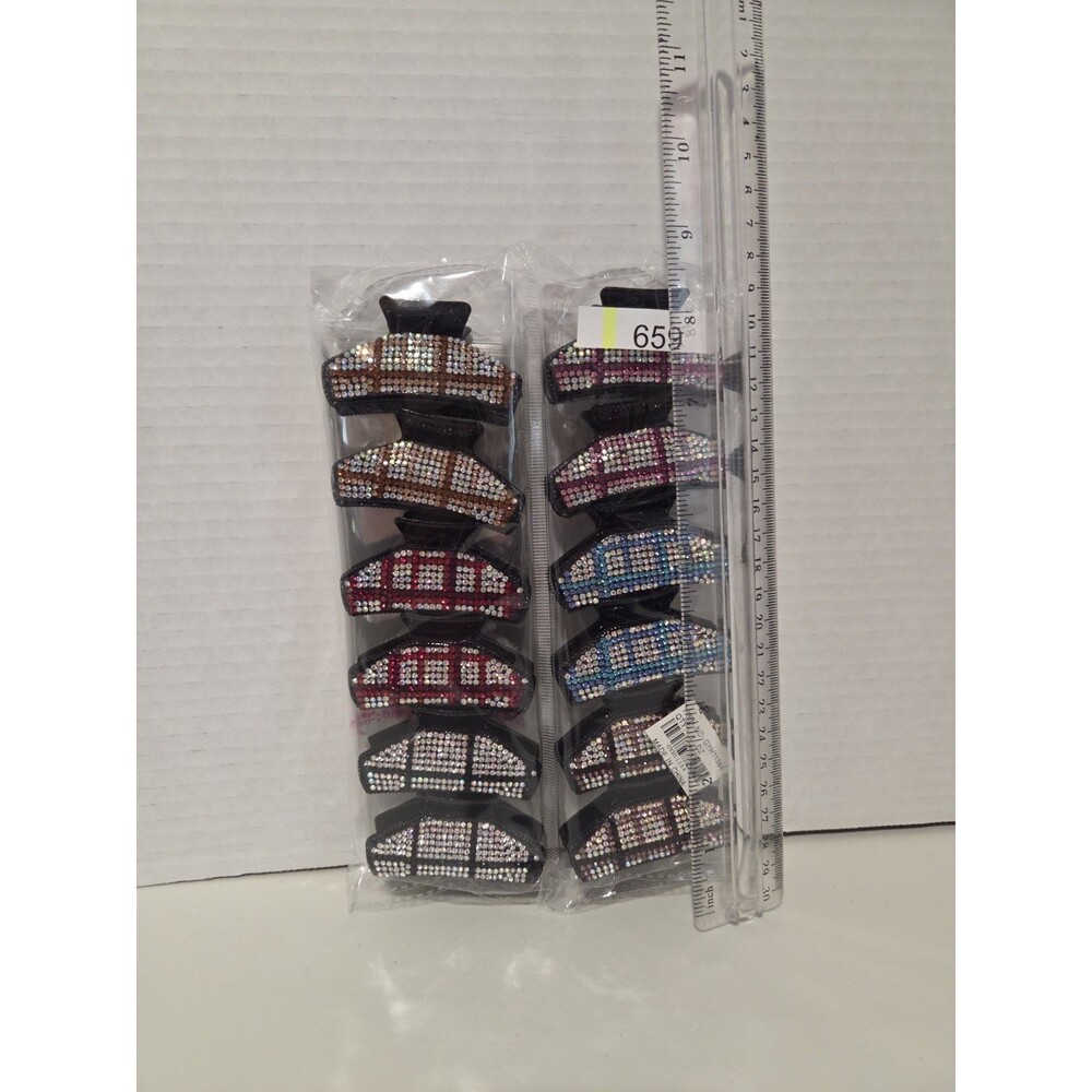 Lot of 12 Ladies Rhinestone Hair Jaw Clip, Hair Accessories